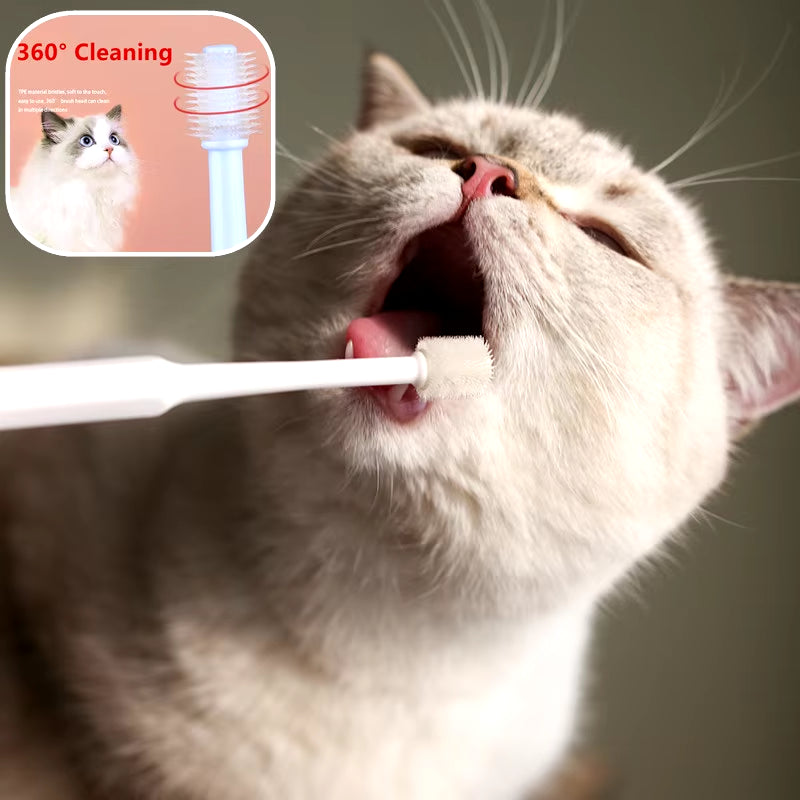 Cat Toothbrush Soft Hair Brush for Cats Mouth Cleaning Cat Brush for Teeth Cleaning Pet Grooming Cats Toothbrush Pet Products