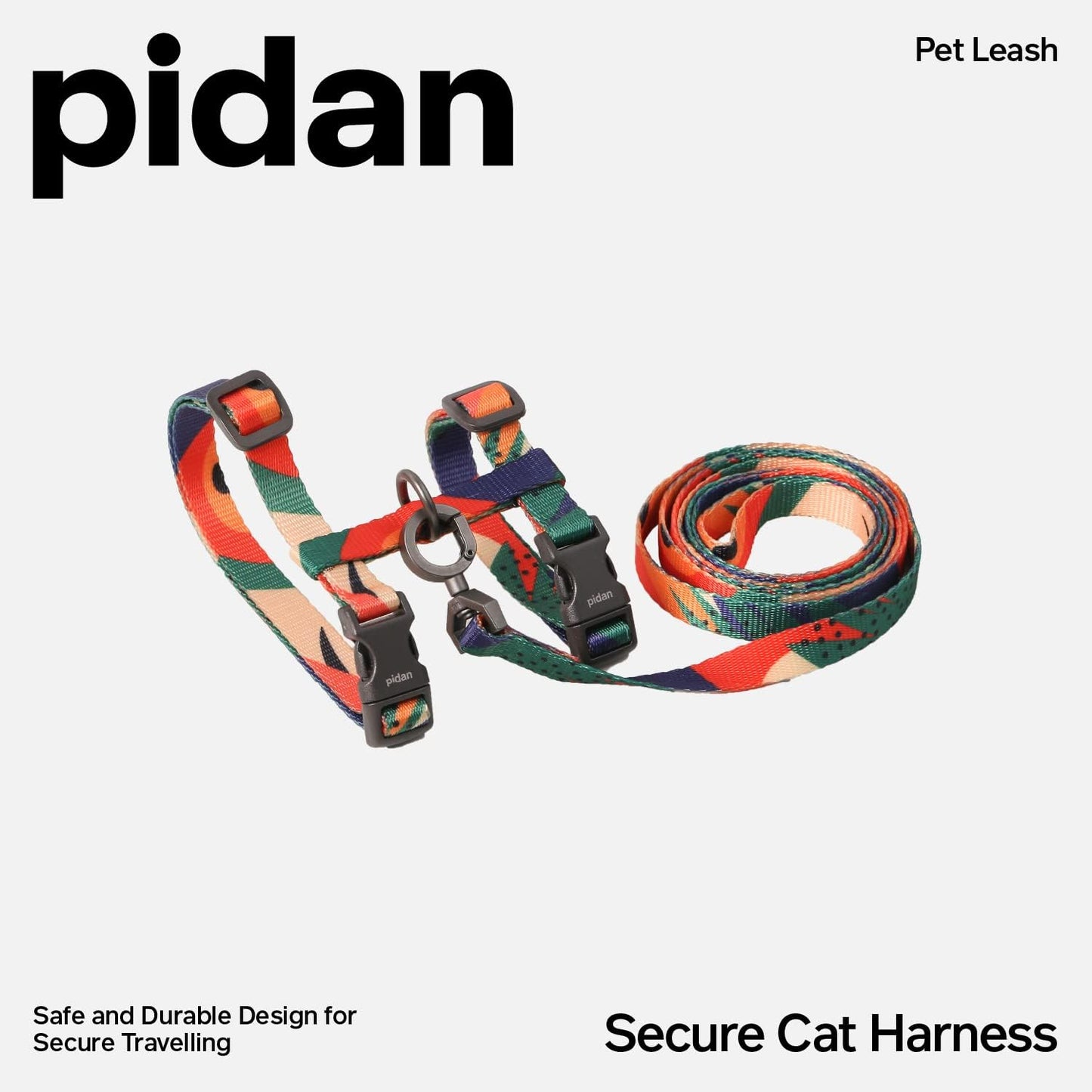 Cat Harness and Leash Set, Cats Escape Proof - Adjustable Kitten Harness for Large Small Cats, Lightweight Soft Walking Travel Petsafe Harness((Multicolor-M Size)