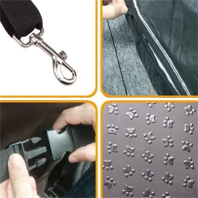 Dog Booster Seat with Storage Pocket Pet Car Seat Travel Bed Non-Slip Base Car SUV Seat Puppy Bed Soft Dog Car Seats Travel Bed