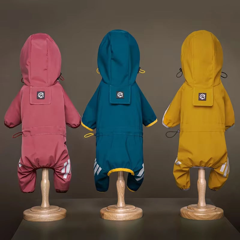 Pet Raincoats Dog Reflective Waterproof Puppy Rain Coats Hooded for Small Medium Dogs Jumpsuit Chihuahua French Bulldog Overalls