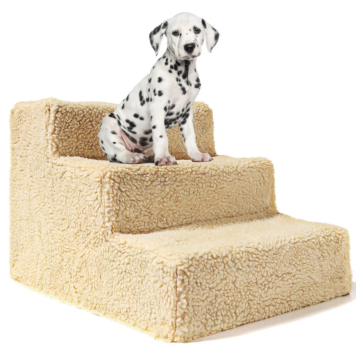 3 Steps Anti-Slip Plush Cloth Pet Stairs for Dog Cats Removable Dogs Bed Stairs Dog Stairs Pet Climbing Ladder Pet Products