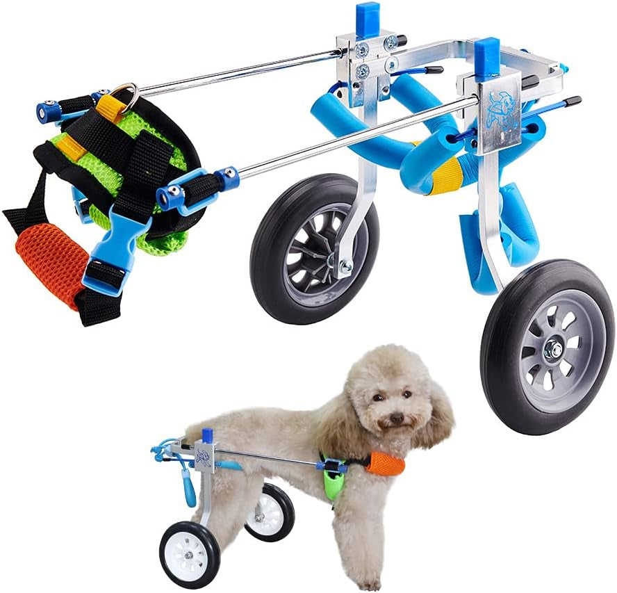 Heobam Pet Wheelchair for Handicapped Hind Legs Small Dog, Two Wheels Adjustable Dog Wheelchair, Cart, 7 Sizes for Hind Legs Rehabilitation (XXS)