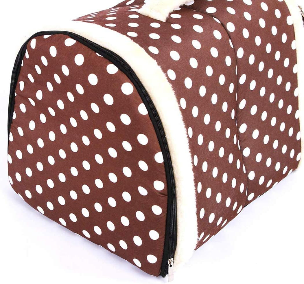 Pet Supplies Portable Indoor Pet House Dog Tent,Small Brown Polka Dots Dog House,Cat Houses for Outdoor Cats (Brown Dot,Medium)