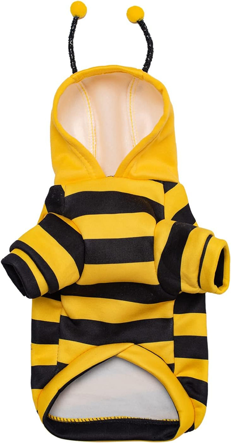 Pet Bee Costume Hooded for Small Dogs and Cats (Meddle)