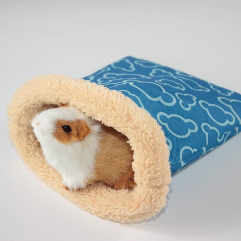 Plush Hamster Sleeping Bag Warm Small Pet Sleep Sack Cage Nest Bed for Hamster Guinea Pig Hedgehog Rat Chinchillas (Random Color, S)