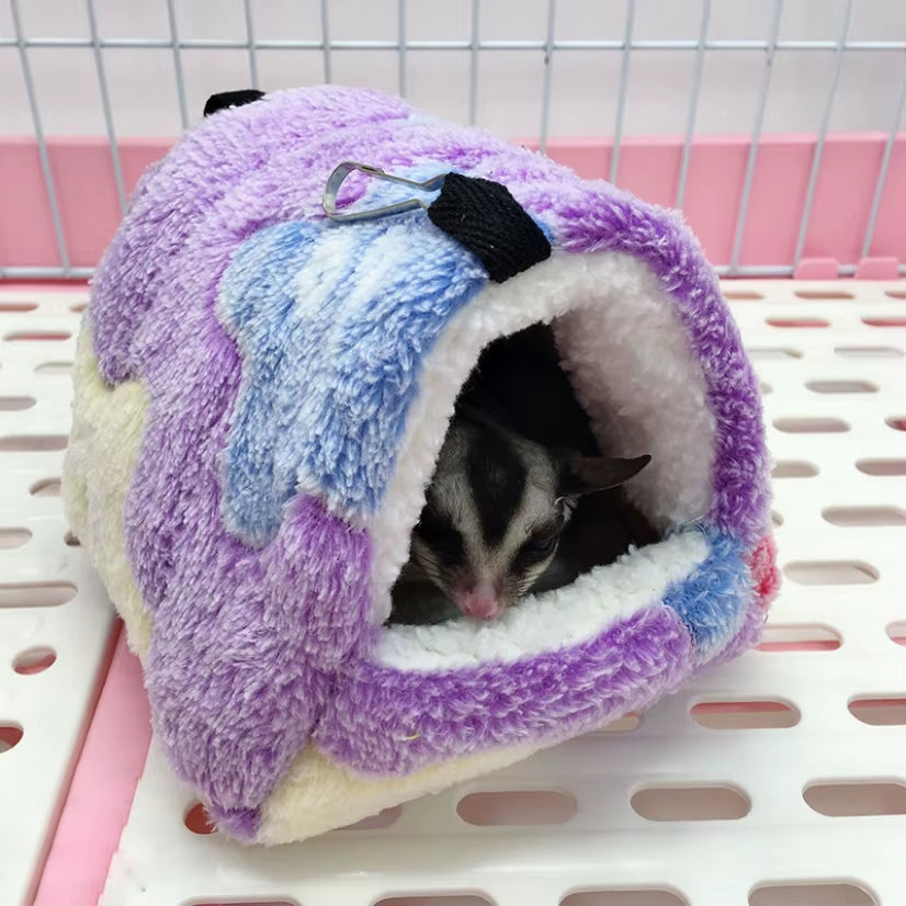 NONOR Hamster House Warm Soft Beds and Houses Rodent Cage Printed Hammock for Rats Cotton Guinea Pig Accessories Small Animal