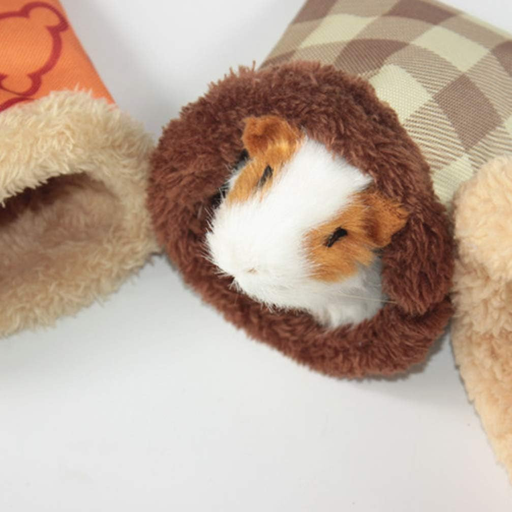 Plush Hamster Sleeping Bag Warm Small Pet Sleep Sack Cage Nest Bed for Hamster Guinea Pig Hedgehog Rat Chinchillas (Random Color, S)