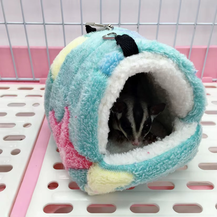 NONOR Hamster House Warm Soft Beds and Houses Rodent Cage Printed Hammock for Rats Cotton Guinea Pig Accessories Small Animal