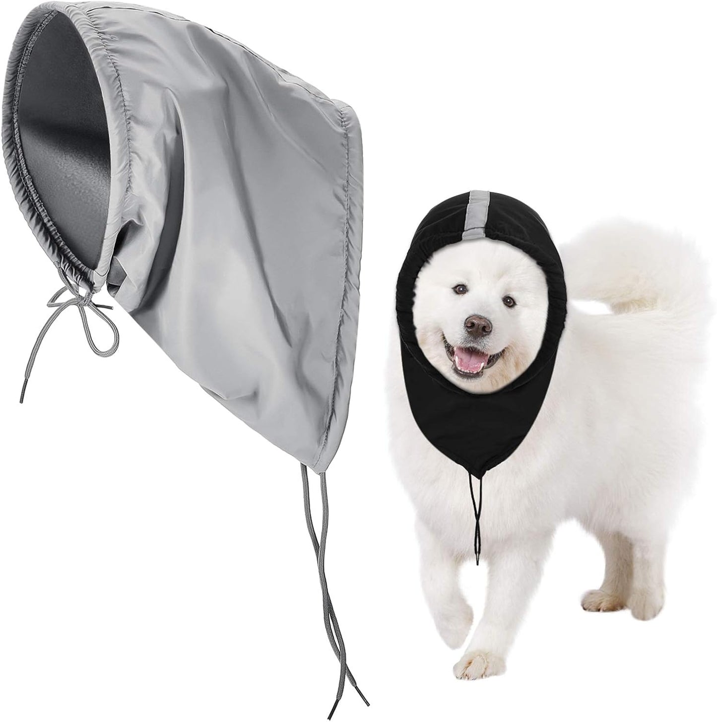 2 Pieces Waterproof Dog Snood Dog Neck and Ears Warmer Reflective Neck Ear Scarf Snood Headband Scruff Winter Headwear(Medium)