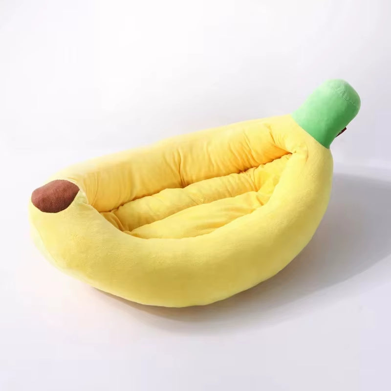 Dog Bed Yellow Banana Cute Soft Pet Bed for Dogs Cats Beds Sofa Warm Nest Creative Detachable Cats House All Seasons Suit