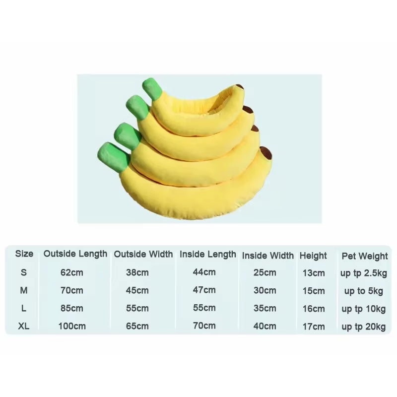 Dog Bed Yellow Banana Cute Soft Pet Bed for Dogs Cats Beds Sofa Warm Nest Creative Detachable Cats House All Seasons Suit