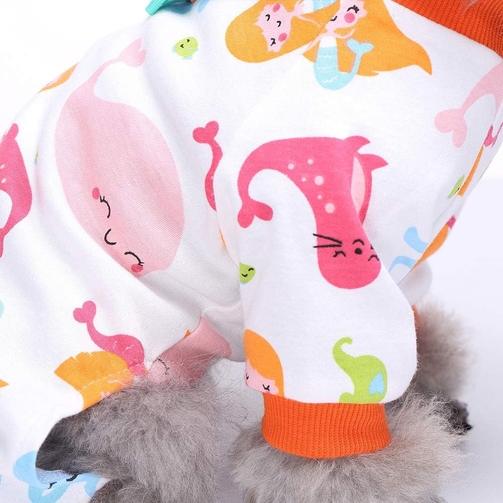 2-Pack Dog Clothes Dogs Cats Onesie Soft Dog Pajamas Cotton Puppy Rompers Pet Jumpsuits Cozy Bodysuits for Small Dogs and Cats