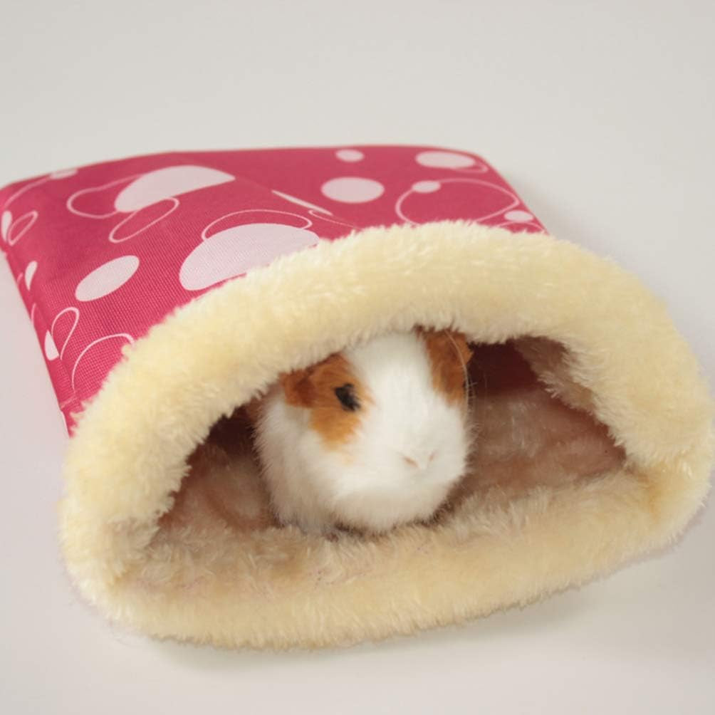 Plush Hamster Sleeping Bag Warm Small Pet Sleep Sack Cage Nest Bed for Hamster Guinea Pig Hedgehog Rat Chinchillas (Random Color, S)