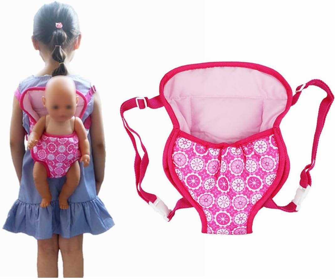 Baby Dolls Carrier Backpack Doll Accessories Front and Back Carrier with Straps for 15 Inch to 18 Inch Dolls, Doll Carrier
