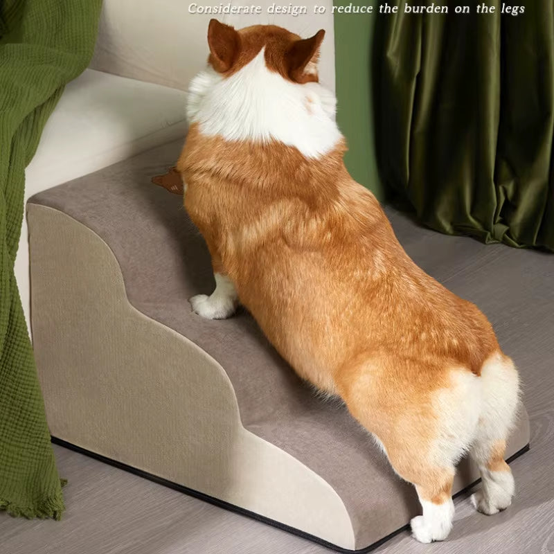 Dog Stairs Pet 2 Steps Stairs for Small Dog Old Dog Ramp Ladder Anti-Slip High Bed Removable Dog Climbing Stairs Ramp Stairs