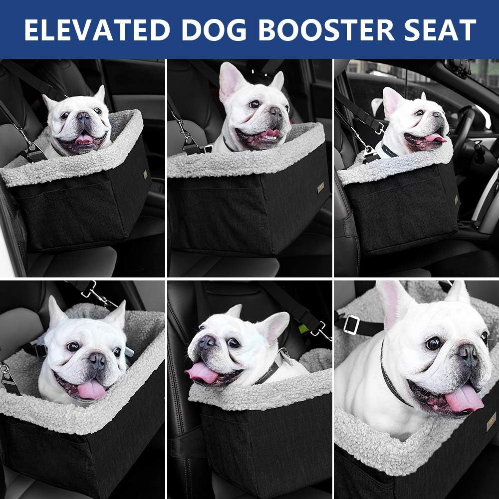 Dog Car Seats for Small Dogs, Upgrade Dog Booster Seat with Metal Frame Construction with Double-Layer Oxford, Perfect for Small Pets up to 20Lbs
