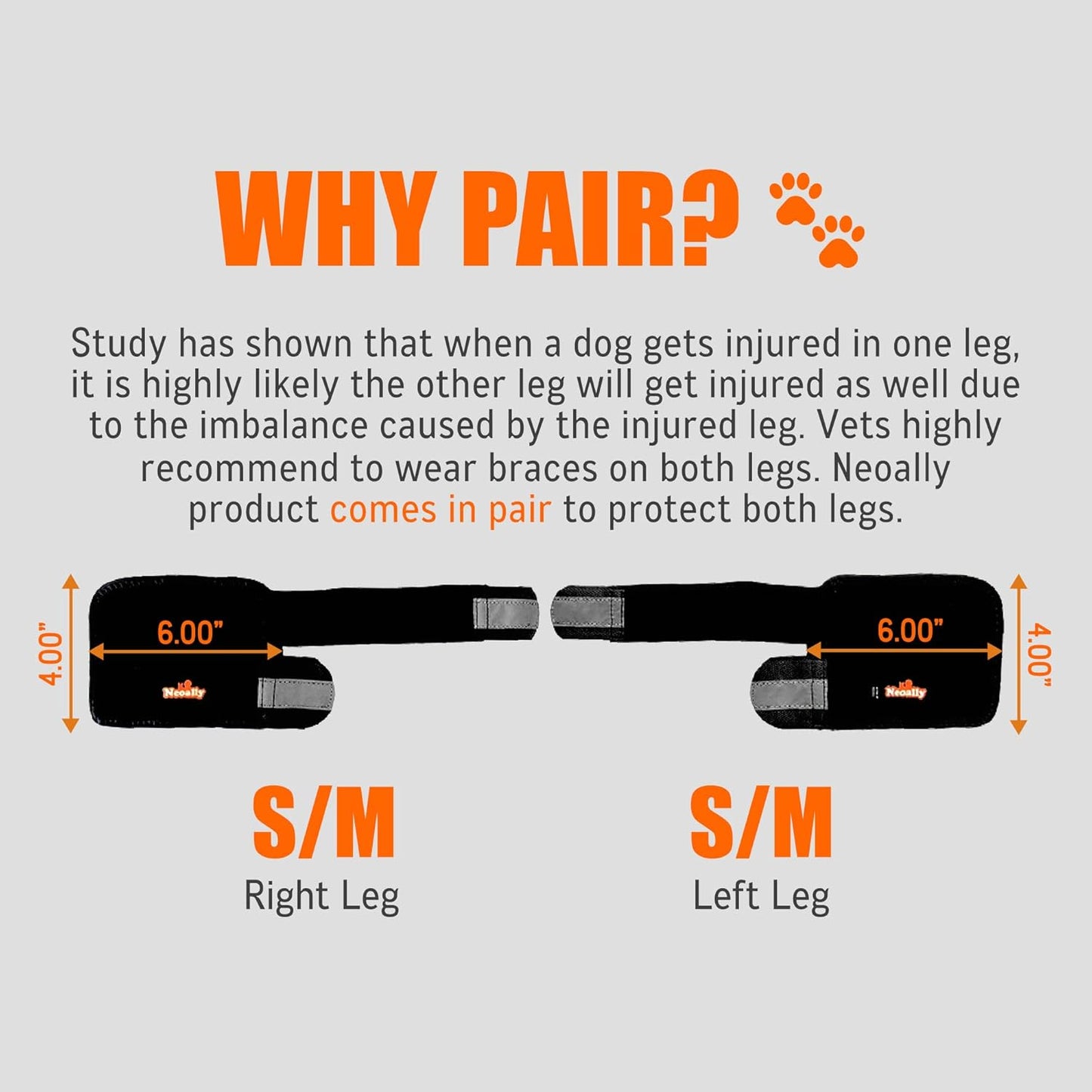 - Front Leg Brace for Dogs & Cats, Dog Leg Brace with Metal Spring Inserts, Dog Leg Sleeve for Carpal Support, Dog Leg Sleeve with Reflective Straps, S/M, Pair