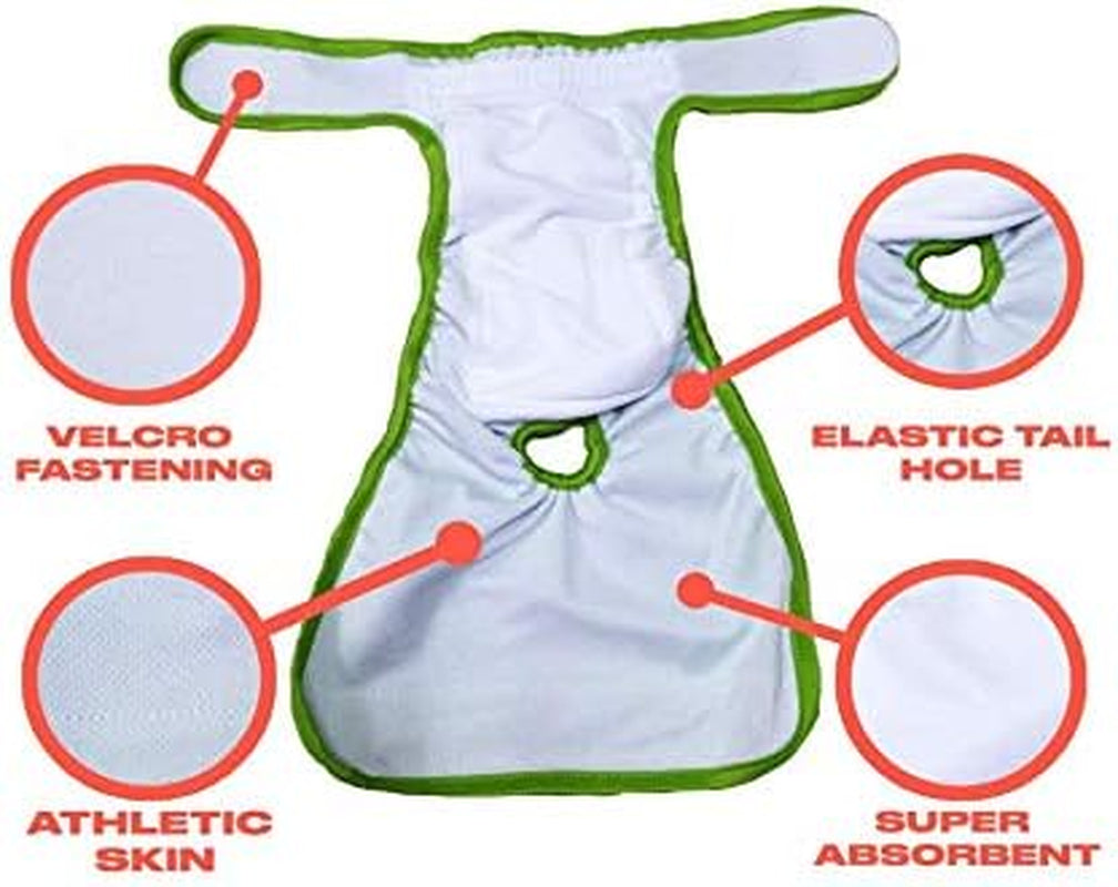 Dog Diapers Washable & Reusable Female Dog Diapers Materials Durable Machine Washable Solution for Pet Incontinence and Long Travels - 3 Pack Set (S, Solid)