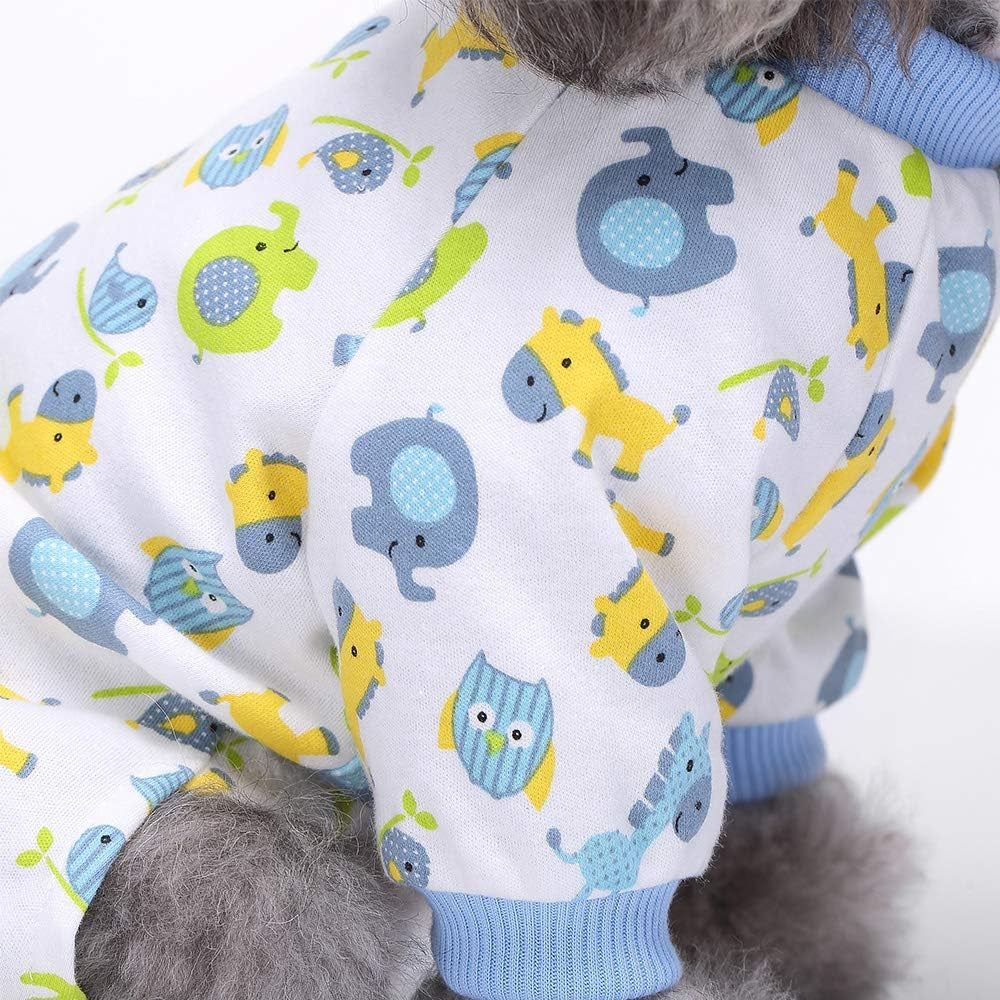 2-Pack Dog Clothes Dogs Cats Onesie Soft Dog Pajamas Cotton Puppy Rompers Pet Jumpsuits Cozy Bodysuits for Small Dogs and Cats