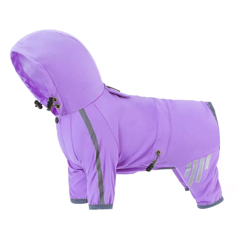 Pet Raincoats Dog Reflective Waterproof Puppy Rain Coats Hooded for Small Medium Dogs Jumpsuit Chihuahua French Bulldog Overalls