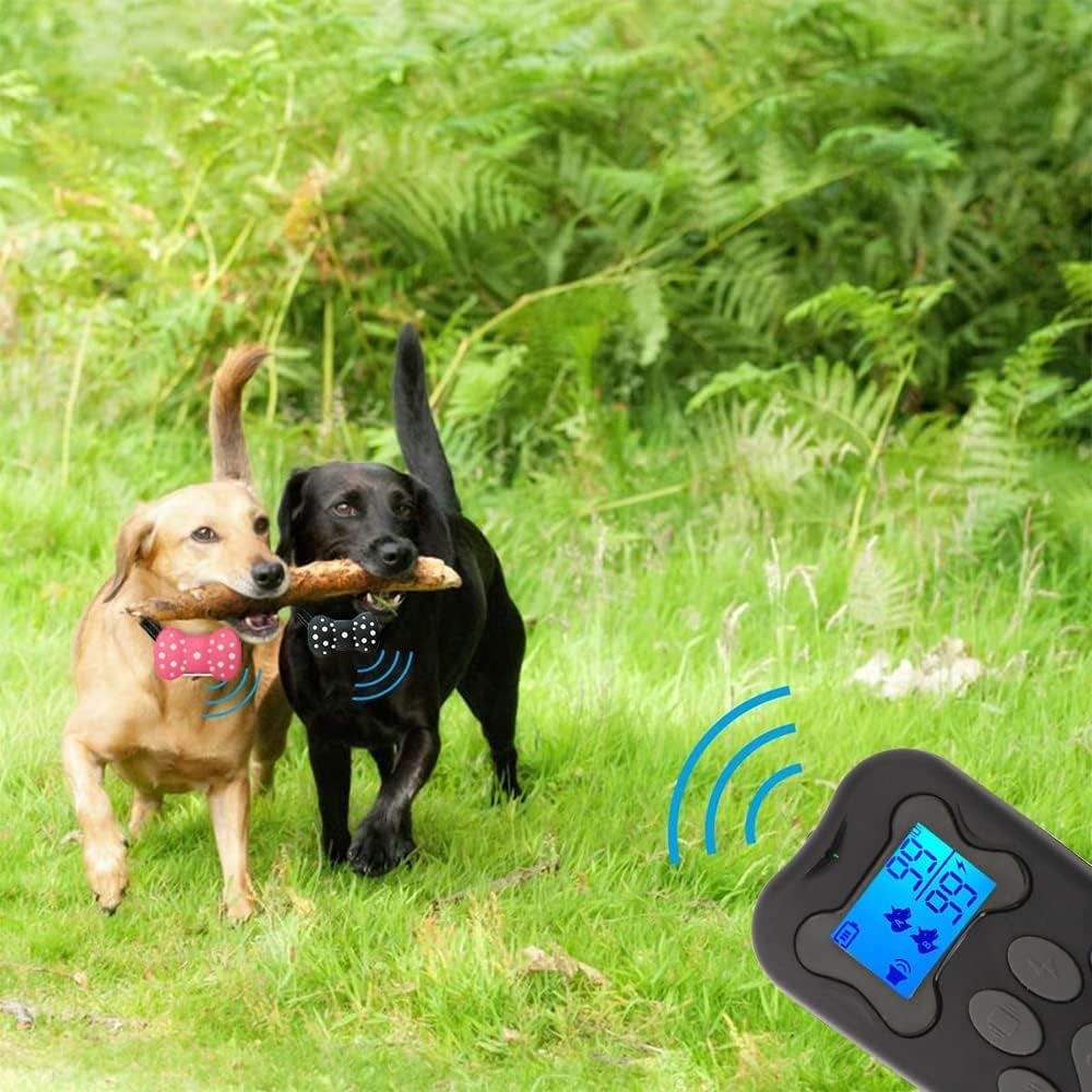 Dog Training Collar, 3000Ft Remote Range Shock E-Collar with Beep Vibration and Shock Training Modes, for Small Medium Large Dogs (Black)