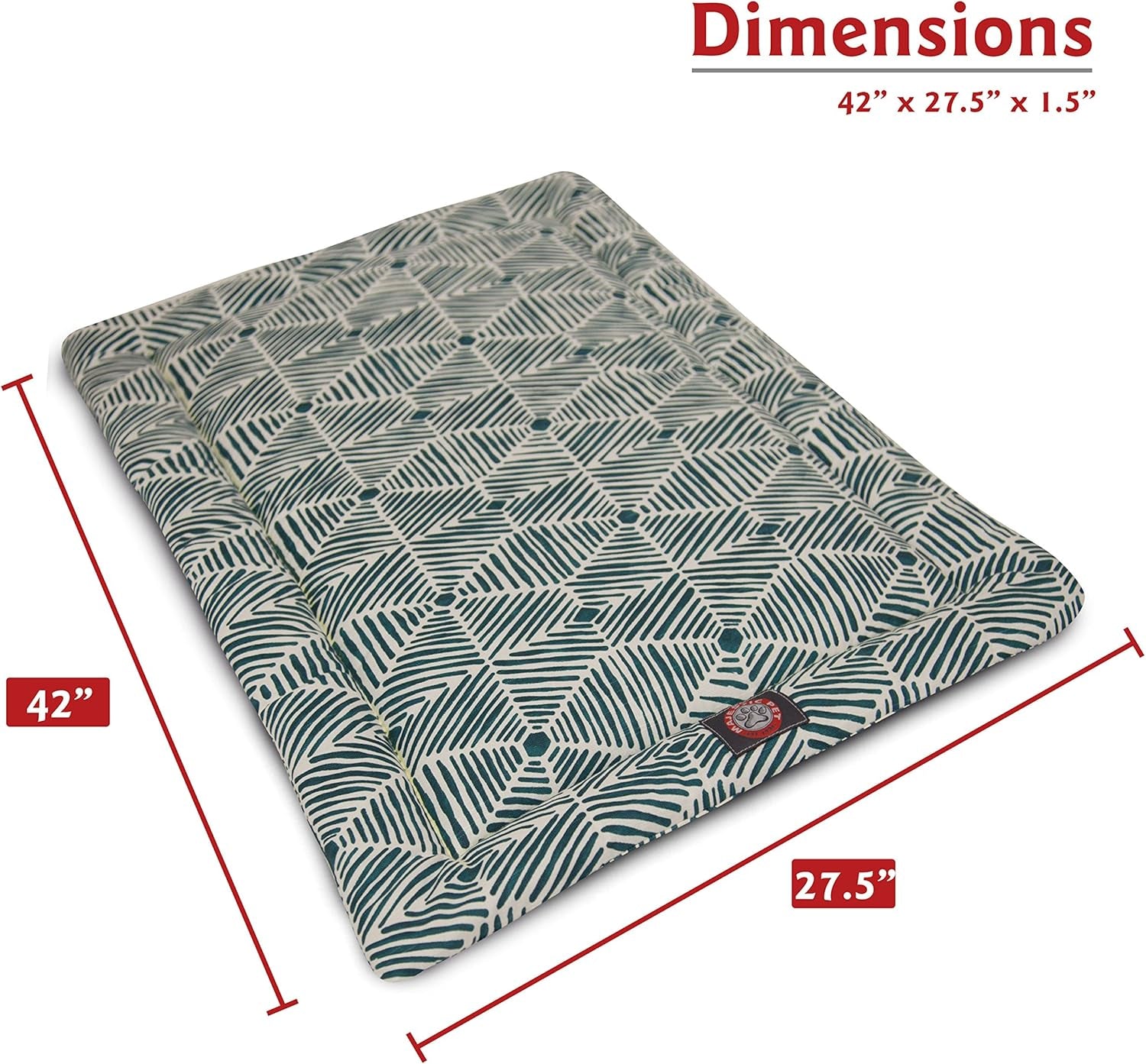 42" Charlie Emerald Green Crate Dog Bed Mat by  Products