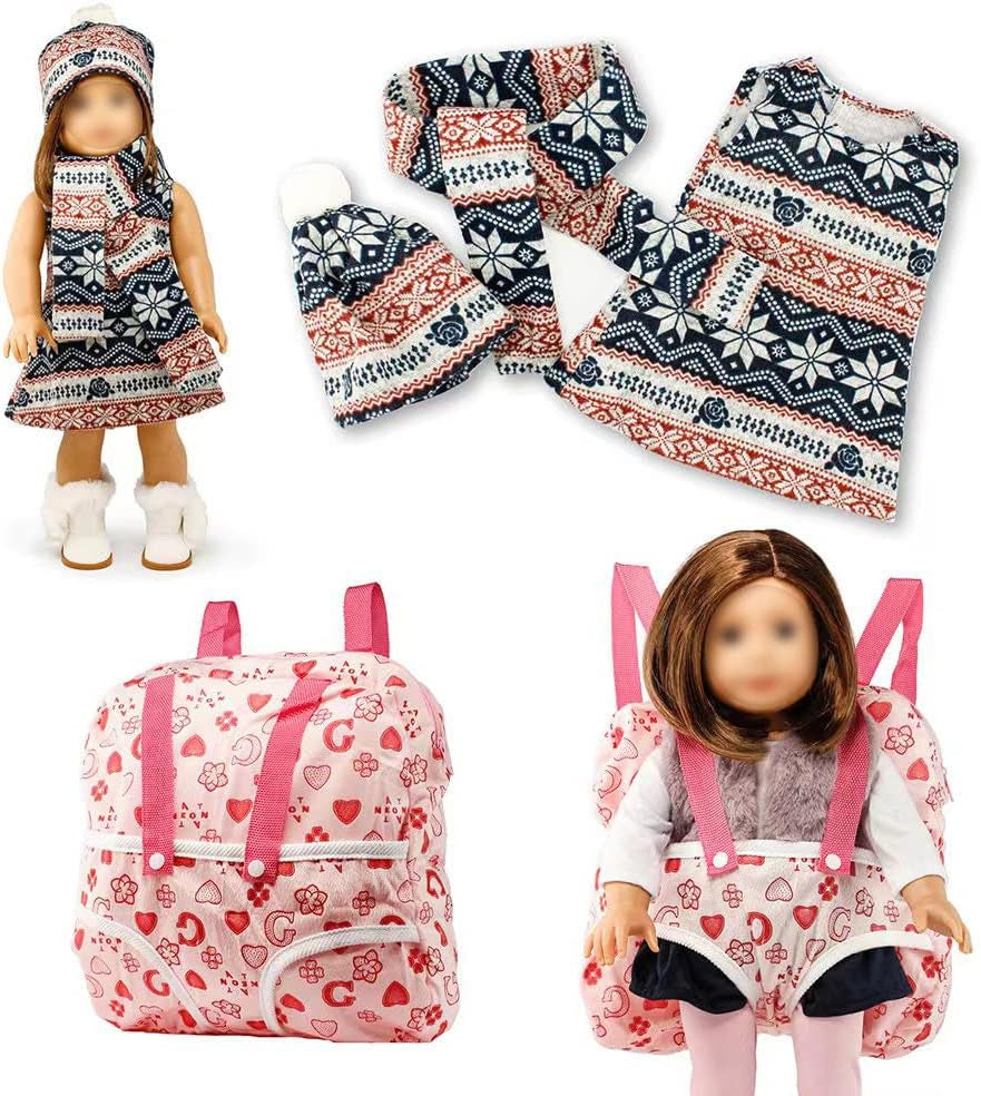 Doll Clothes for American Girl 18” Inch Dolls Wardrobe Makeover Outift Christmas Santa Casual Dress Boots Bundle