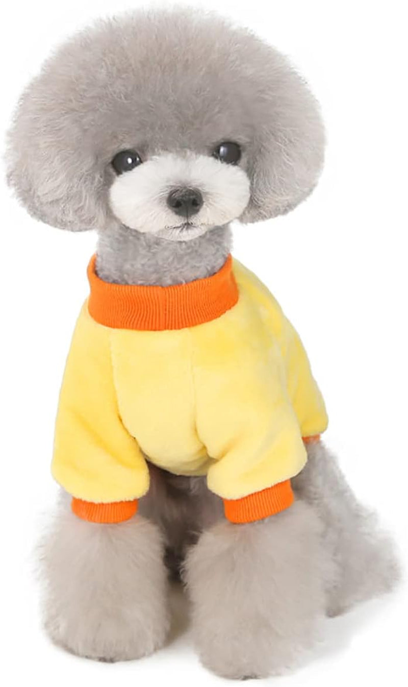 Fleece Dog & Cat Coat - Warm Winter Sweater - Yellow XL