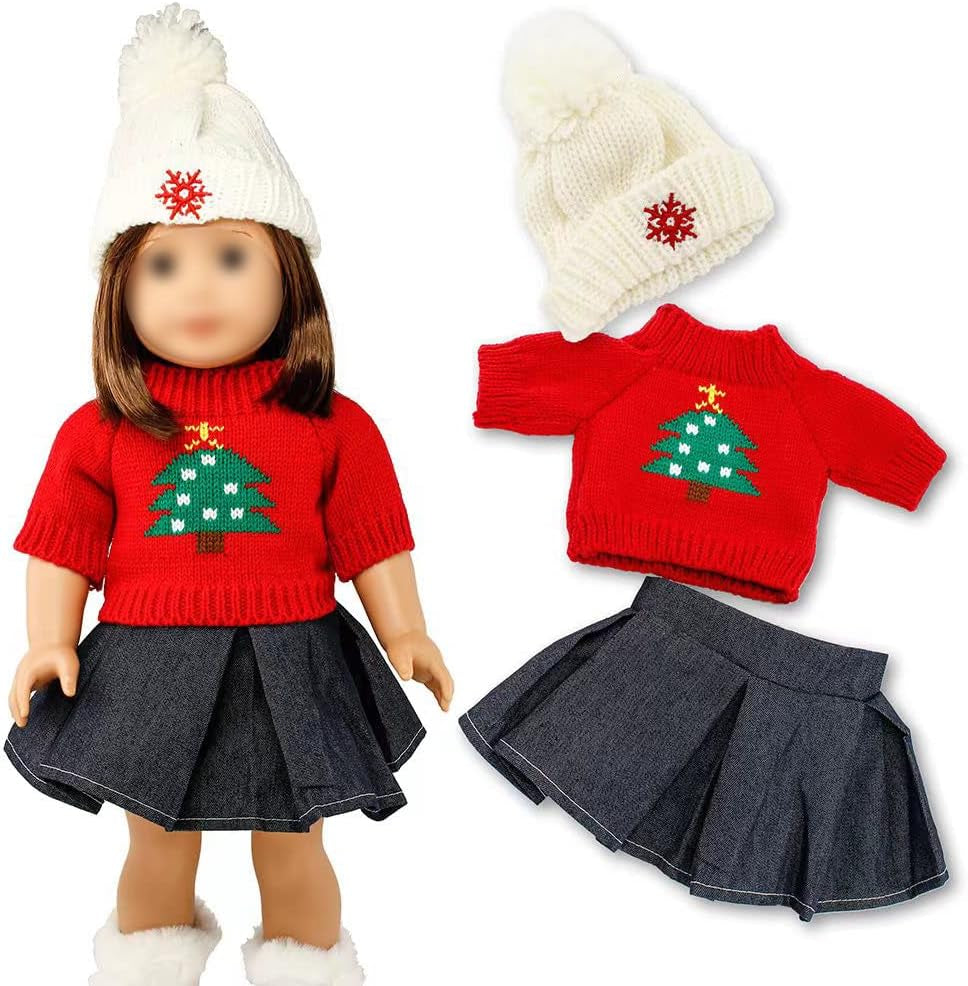 Doll Clothes for American Girl 18” Inch Dolls Wardrobe Makeover Outift Christmas Santa Casual Dress Boots Bundle