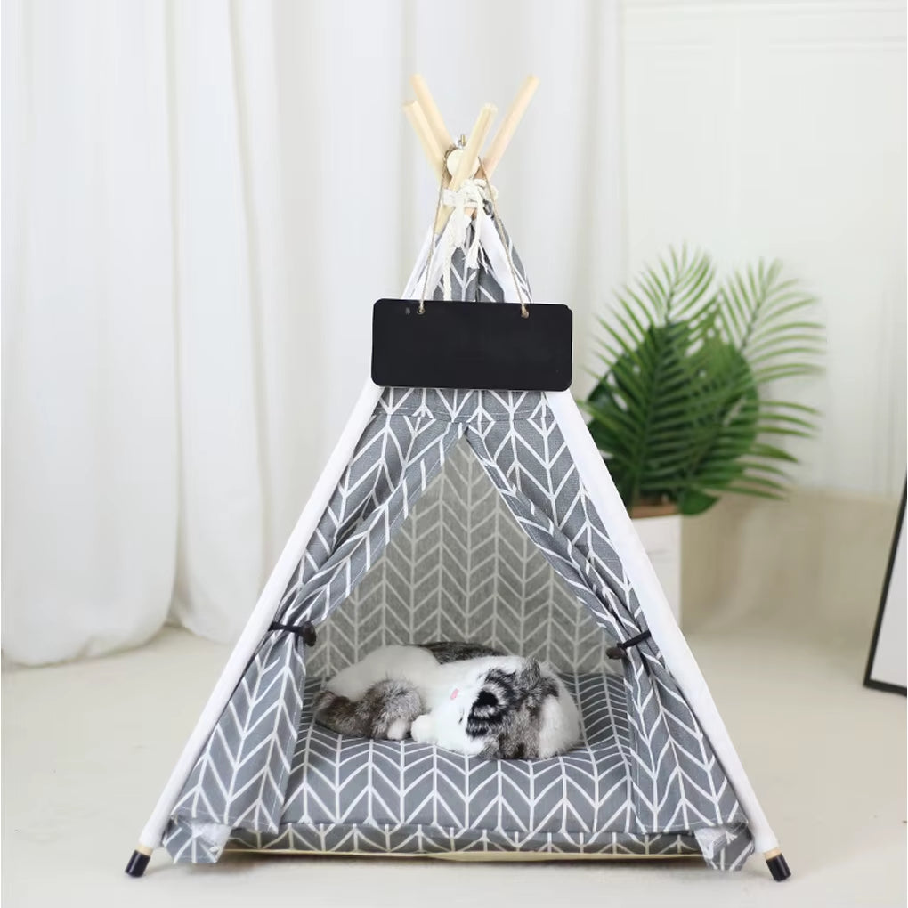 Pet Teepee, Portable Pet Tents for Small Dogs or Cats, Puppy Sweet Bed Washable Dog or Cat Houses with Cushion Many Colors