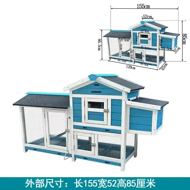 Chicken Coop with Windows Color Wooden Outdoor Dark Green Custom Logo Carton Packing Wood Print Pet Cages, Carriers & Houses G03