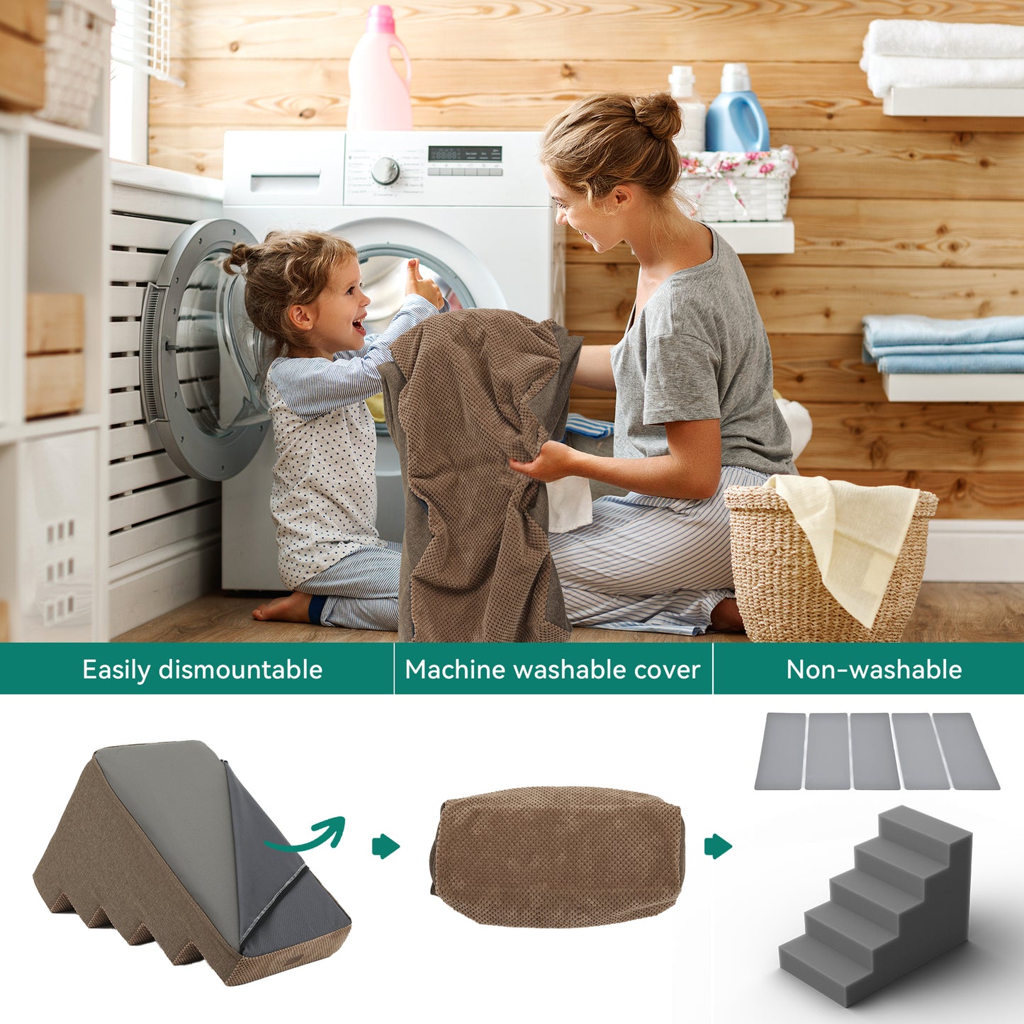 Small Dog Stairs Pet Stairs Pet Steps for Bed and Couch with Support Boards