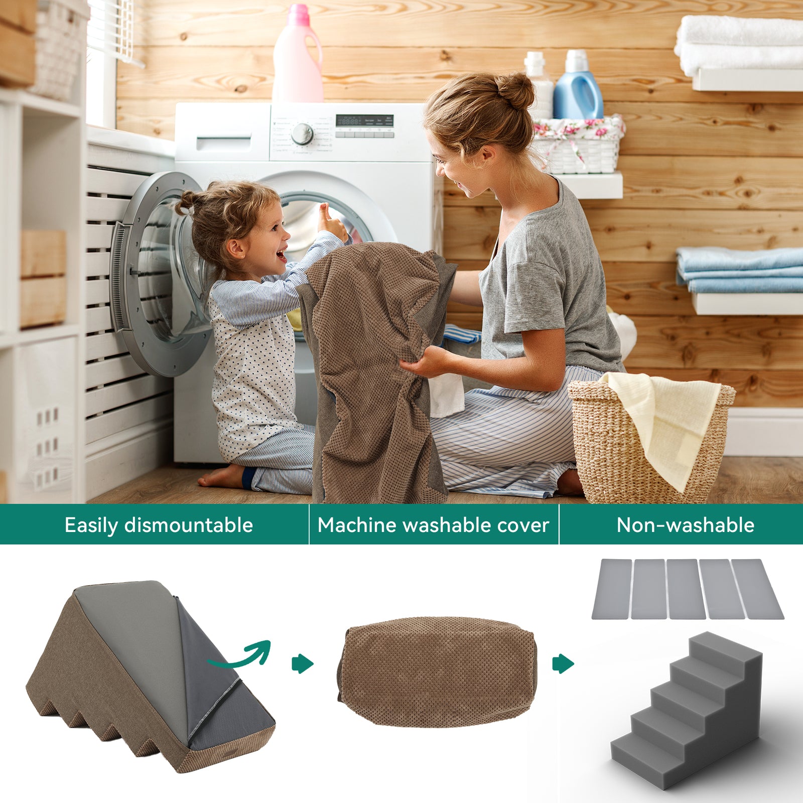 Small Dog Stairs Pet Stairs Pet Steps for Bed and Couch with Support Boards