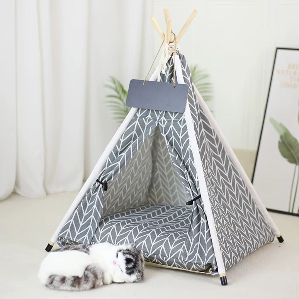 Pet Teepee, Portable Pet Tents for Small Dogs or Cats, Puppy Sweet Bed Washable Dog or Cat Houses with Cushion Many Colors