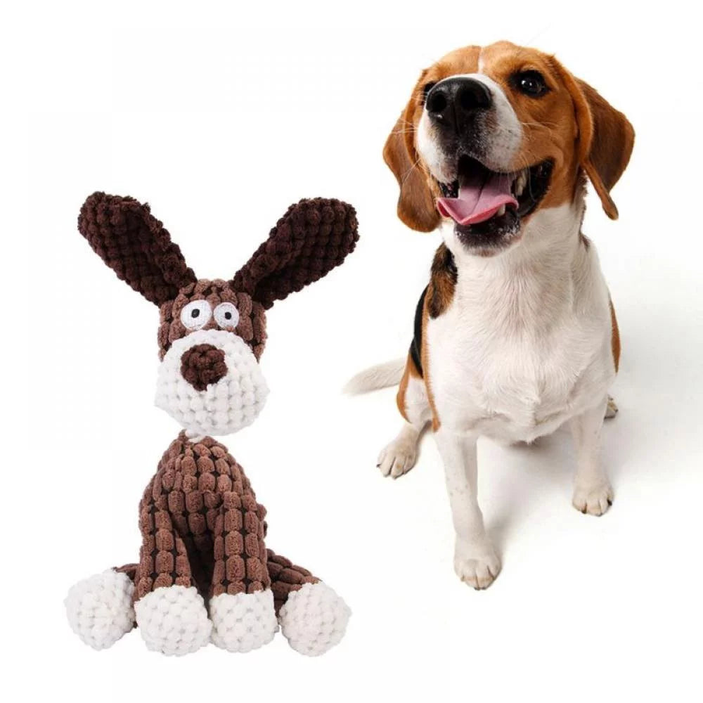 Plush & Squeaky Dog Toy, Multi-Color, Large
