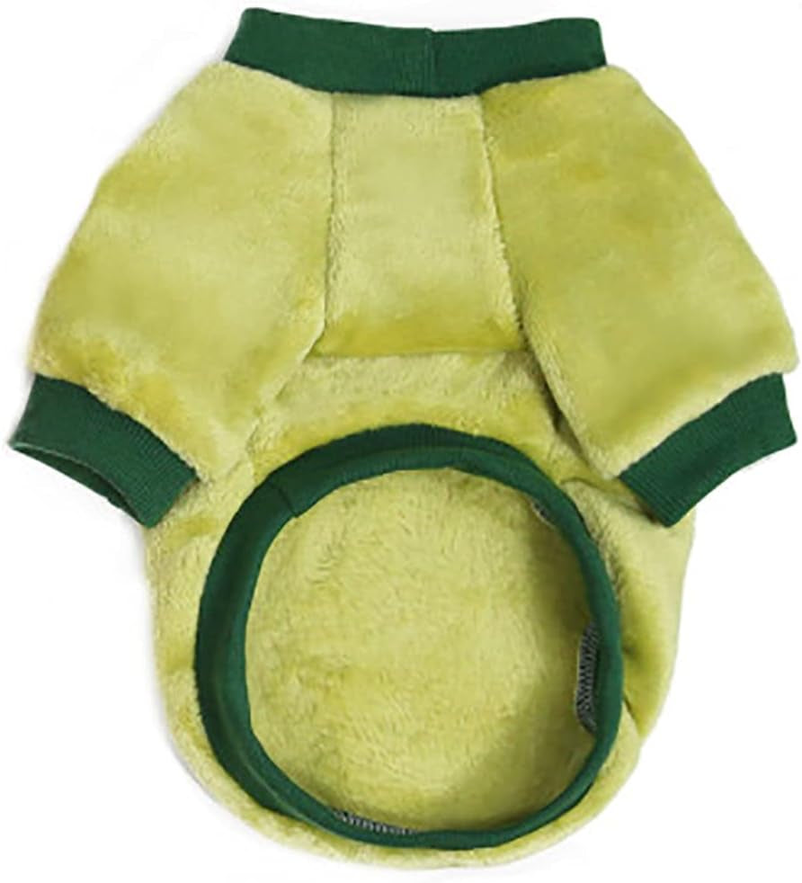 Fruit Pajamas Fleece Cat & Dog Sweater - Warm Green M Cat, Small & Medium Dog Winter Coat
