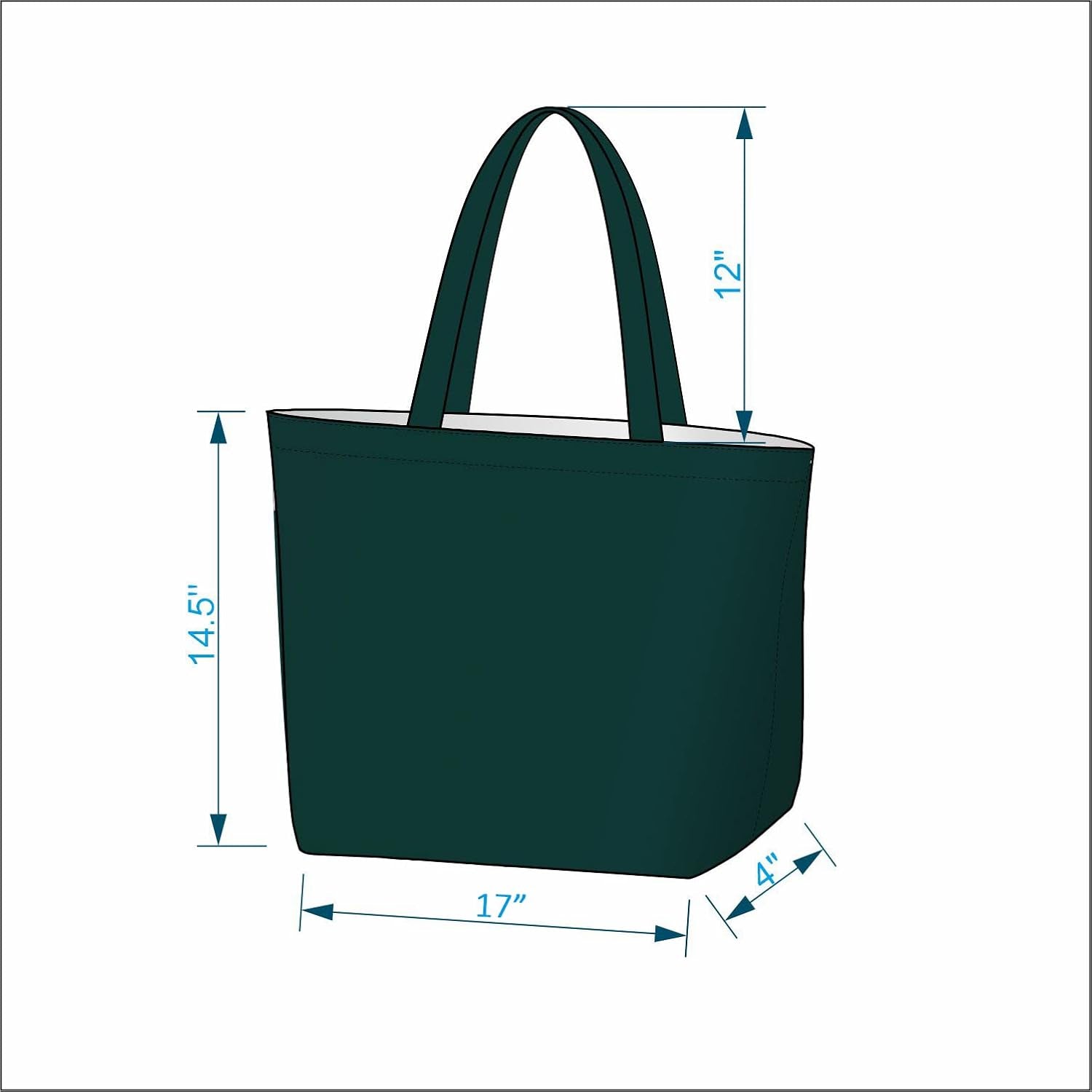 Tote Bag for Women, Zipper Tote Bag for Women Work with Pocket, Large Canvas Bag for Shopping, Beach, Yoga