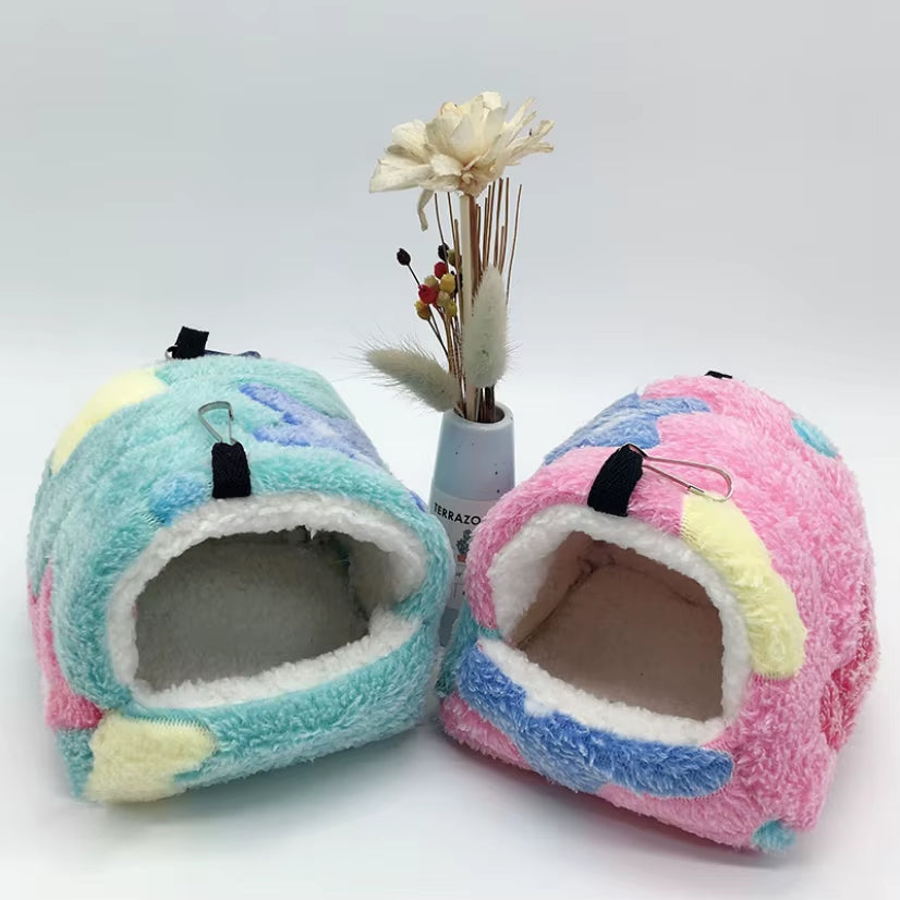 NONOR Hamster House Warm Soft Beds and Houses Rodent Cage Printed Hammock for Rats Cotton Guinea Pig Accessories Small Animal
