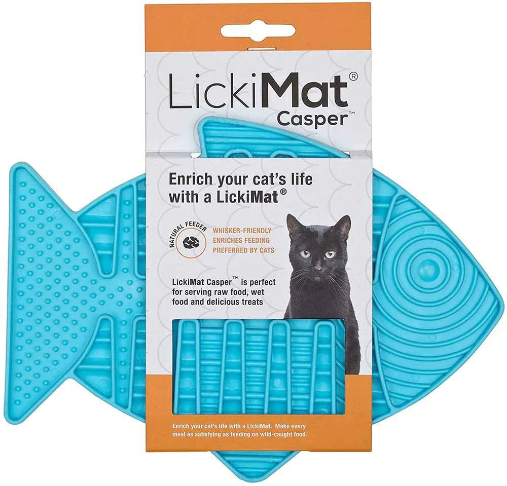 Lickimat Casper Fish Shaped Slow Feeder for Cats