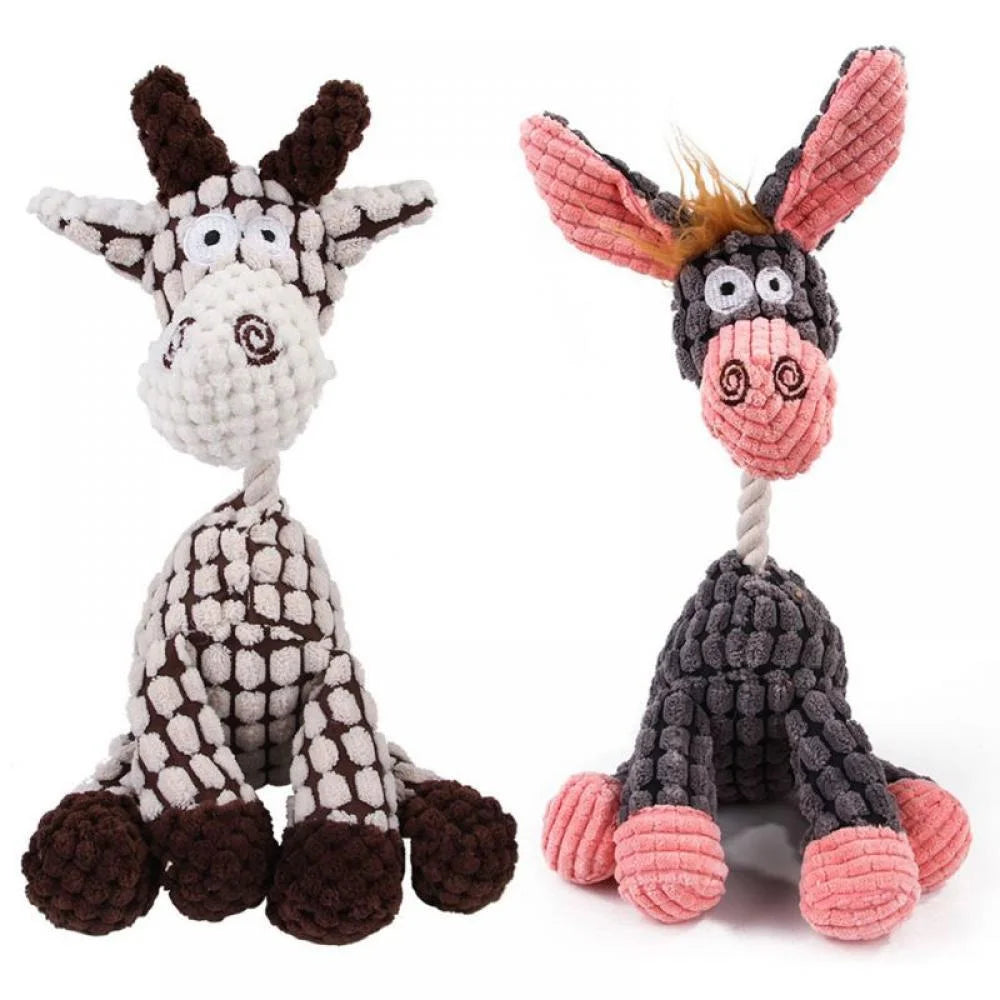 Plush & Squeaky Dog Toy, Multi-Color, Large