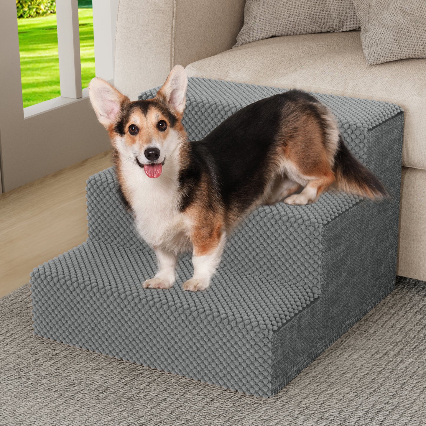 Small Dog Stairs Pet Stairs Pet Steps for Bed and Couch with Support Boards
