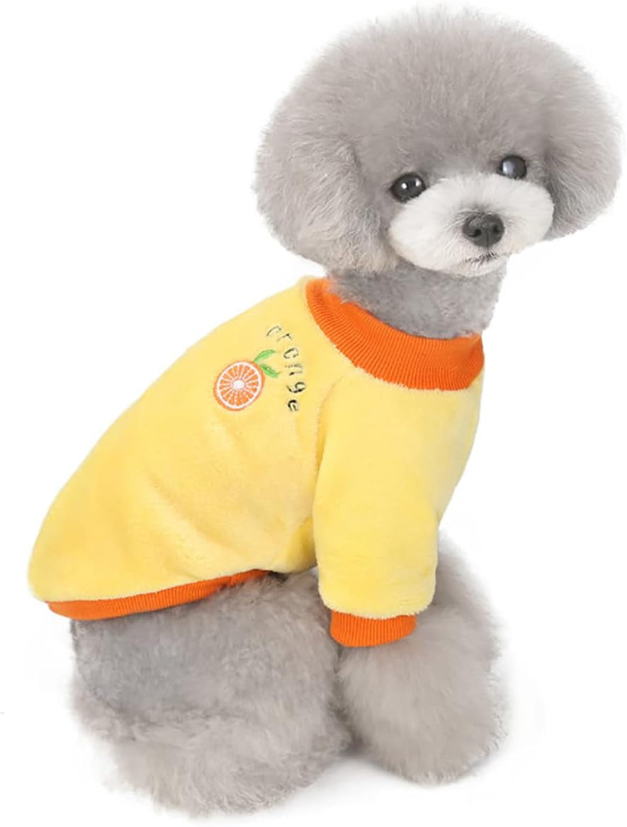 Fleece Dog & Cat Coat - Warm Winter Sweater - Yellow XL