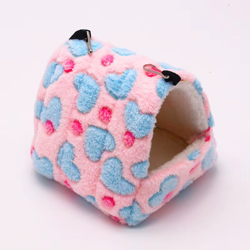 NONOR Hamster House Warm Soft Beds and Houses Rodent Cage Printed Hammock for Rats Cotton Guinea Pig Accessories Small Animal