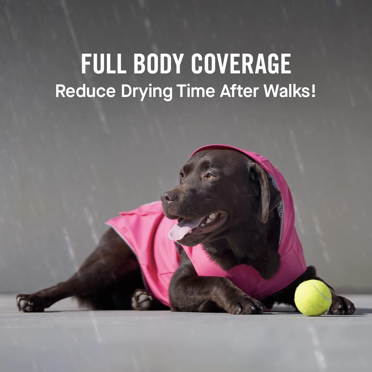 Torrential Tracker Dog Rain Jacket - Easy On, Adjustable Full Body Coverage, Waterproof, Functional Pockets, Reflective Trim Rain Coat for Dogs, Great for Dogs