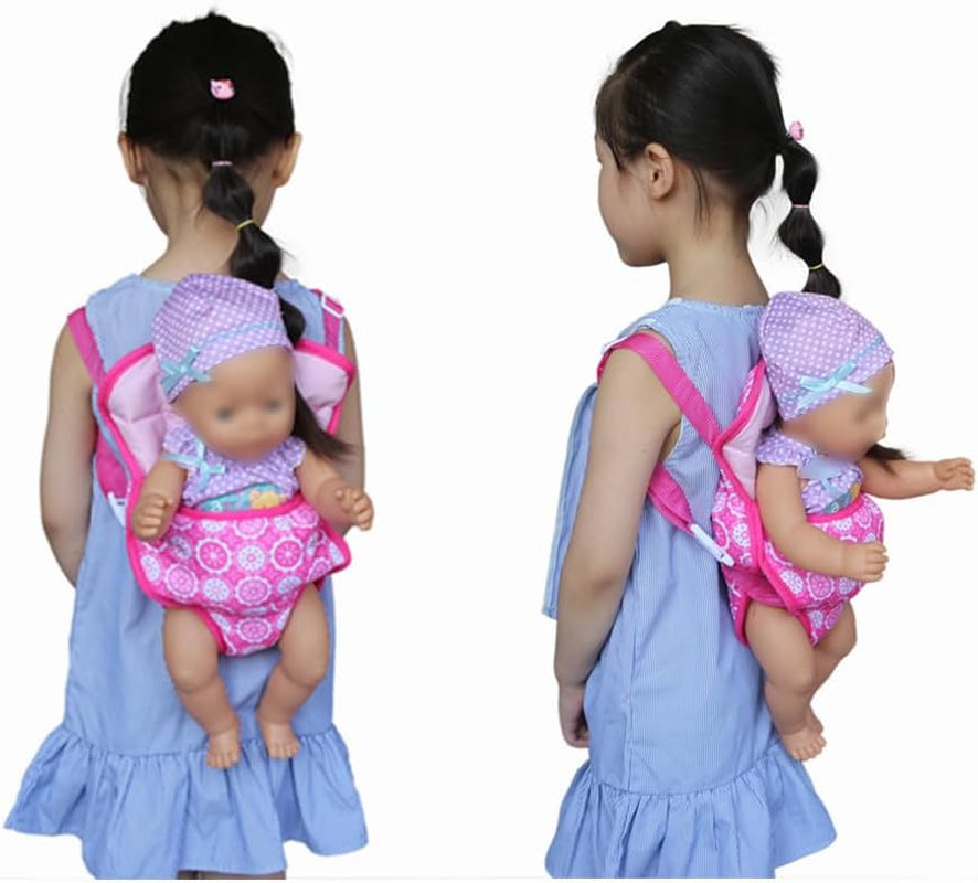 Baby Dolls Carrier Backpack Doll Accessories Front and Back Carrier with Straps for 15 Inch to 18 Inch Dolls, Doll Carrier