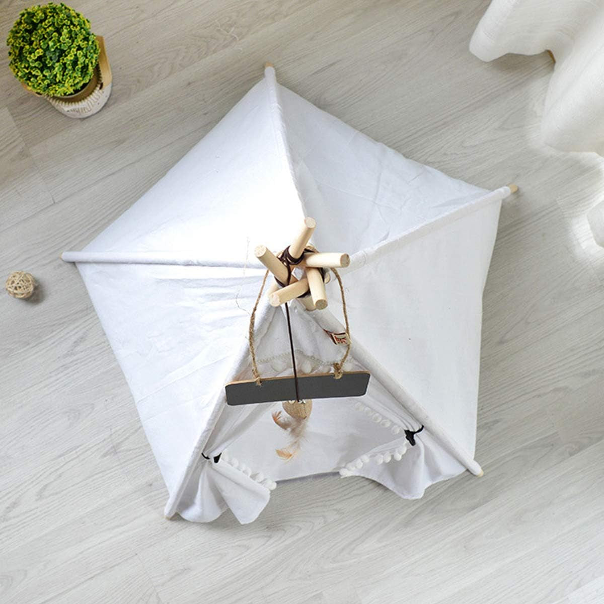 Pet Teepee Tent for Small Dogs or Cats Portable Puppy Sweet Bed Washable Dog or Cat Houses with Cushion