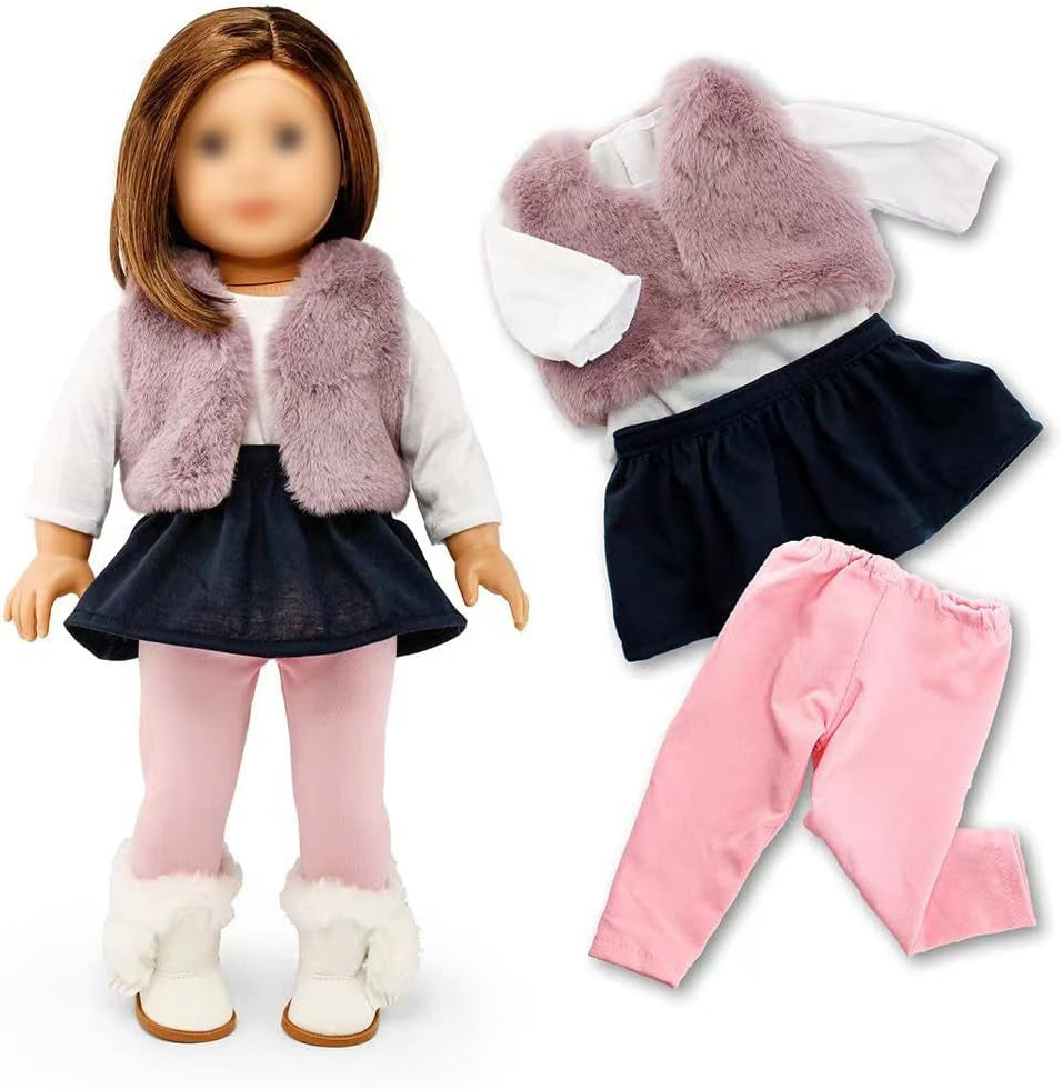 Doll Clothes for American Girl 18” Inch Dolls Wardrobe Makeover Outift Christmas Santa Casual Dress Boots Bundle