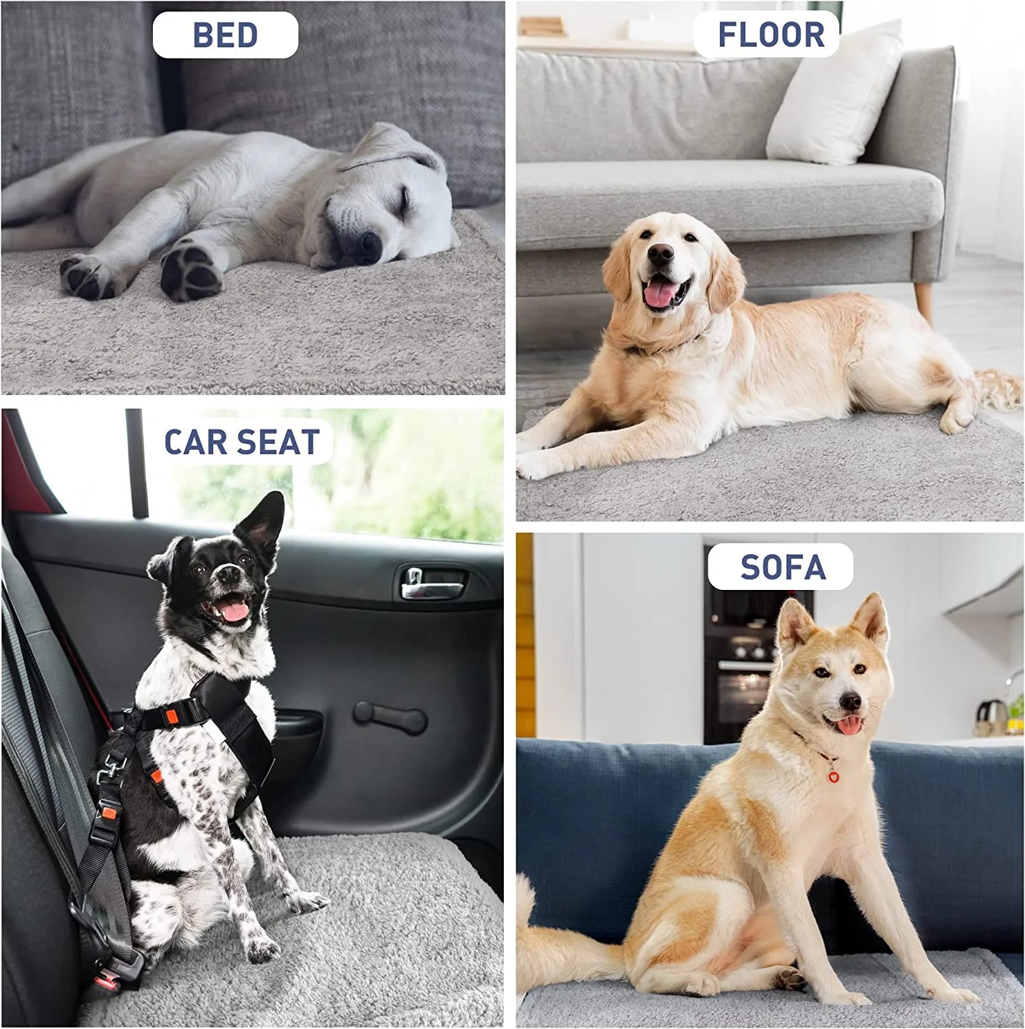 Waterproof Pet Blanket, Pee Urine Proof Dog Blanket Cover for Couch Bed Furniture Protector, Liquid Proof Blanket for Small Medium Dogs, Gray/Tuape , 50” X 30”.