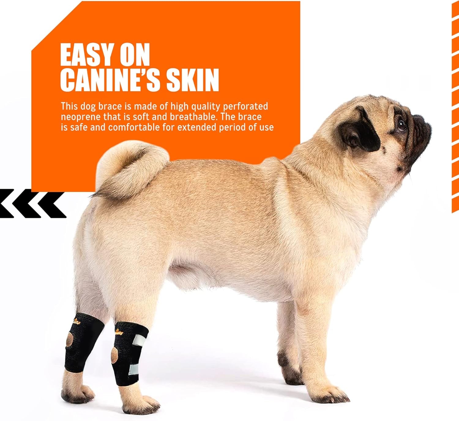 - 3-In-1 Short Rear Leg Hock Brace, Dog Leg Brace for Rear Leg with Rigid & Spring Inserts, Hock and Ankle Support, Dog Leg Sleeve with Reflective Straps, Small, 1 Pair
