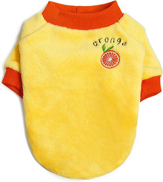 Fleece Dog & Cat Coat - Warm Winter Sweater - Yellow XL